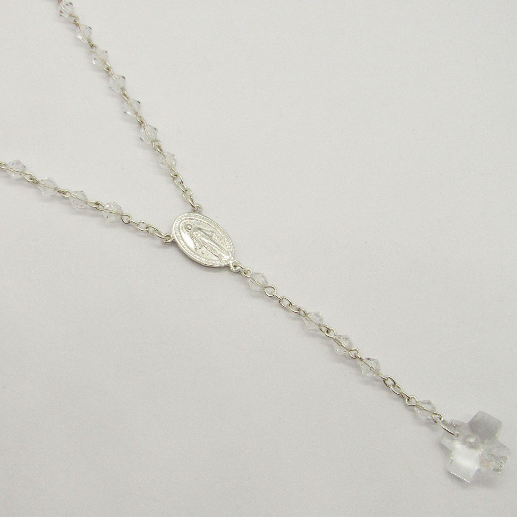 ROSARIO PIEDRAS X50CM /PLATA